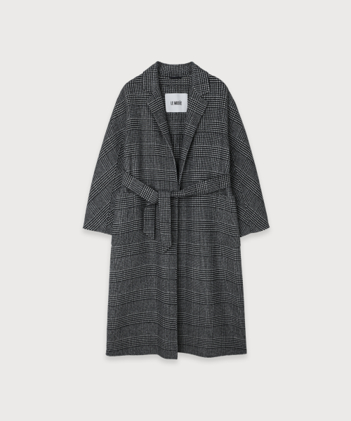 MAGOT Reversible Merino Wool Handmade Coat_Black Check