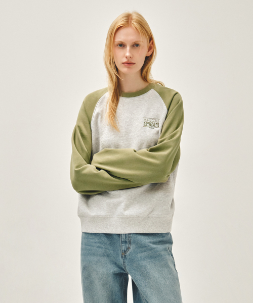 SMALL CLASSIC LOGO COLOR BLOCK SWEATSHIRT khaki