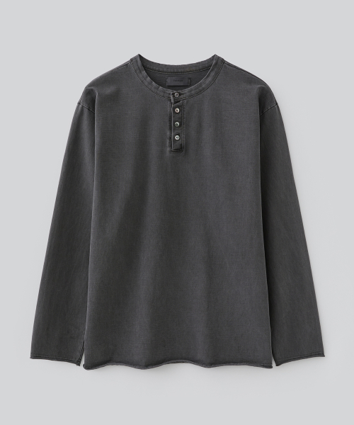 Лонгслив хенли Pigment Dyed (Charcoal)