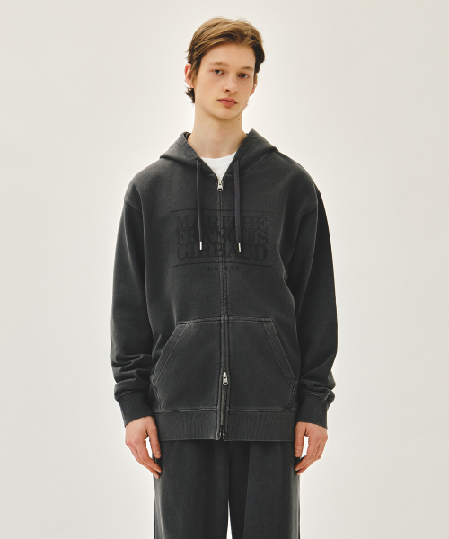 CLASSIC LOGO DYEING HOODIE ZIPUP charcoal
