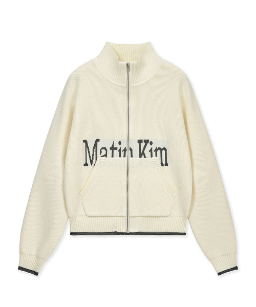 MATIN SPELL POINT KNIT ZIP UP IN IVORY