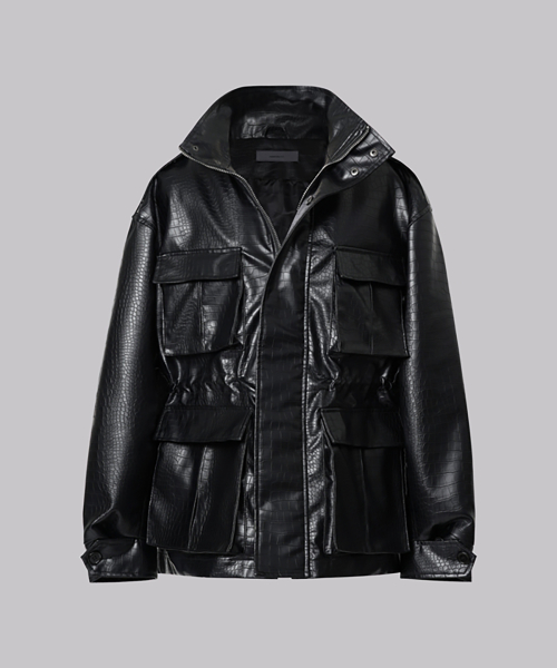 CROCO FAKE LEATHER JACKET
