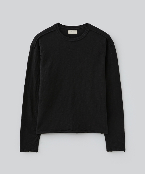 Укороченный лонгслив с необработанным краем (Black)