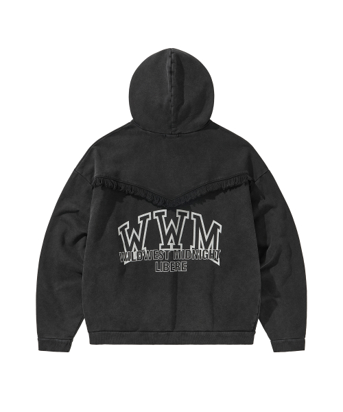 WESTERN FRINGE HOODIE / BLACK