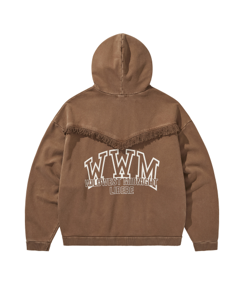 WESTERN FRINGE HOODIE / LIGHTS BROWN