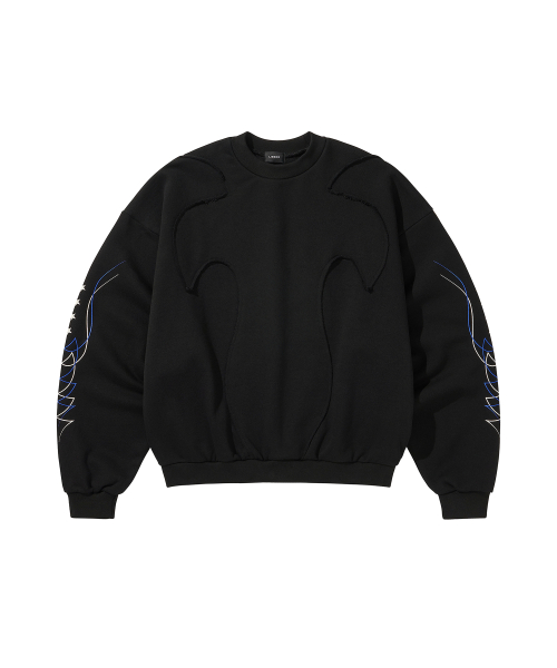 WESTERN FLAME CREWNECK SWEAT / BLACK