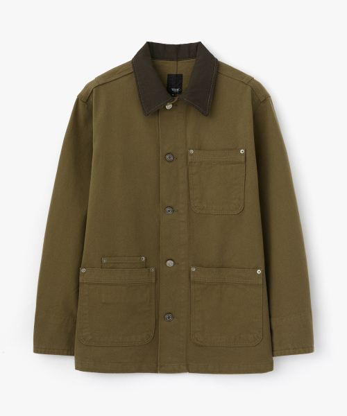 Джинсовая куртка чоре с контрастной отделкой KHAKI
