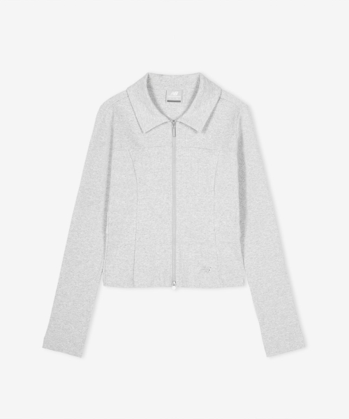 NBMDG2W312 / Женская трикотажная зип-кофта в рубчик (GRAY)