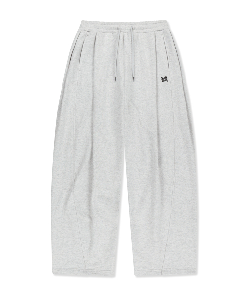 TAG TWO TUCK WIDE SWEAT PANTS - ASH