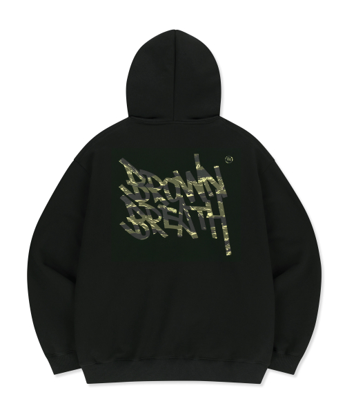 TIGER CAMO TAG HOODIE - чёрный