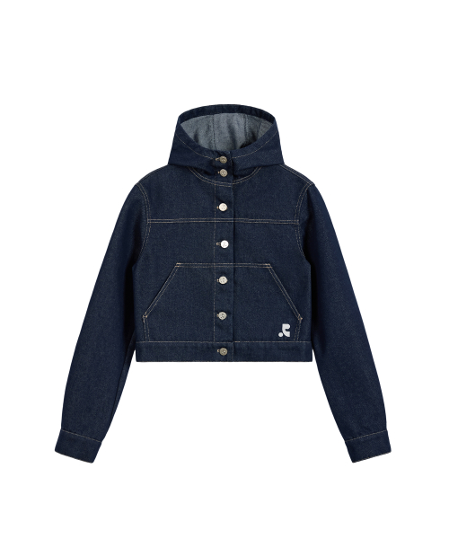 DENIM HOOD JACKET - синий