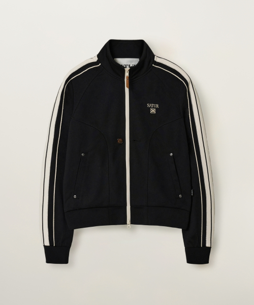 (W) Essential Lawton Track Zip-up Jacket Black