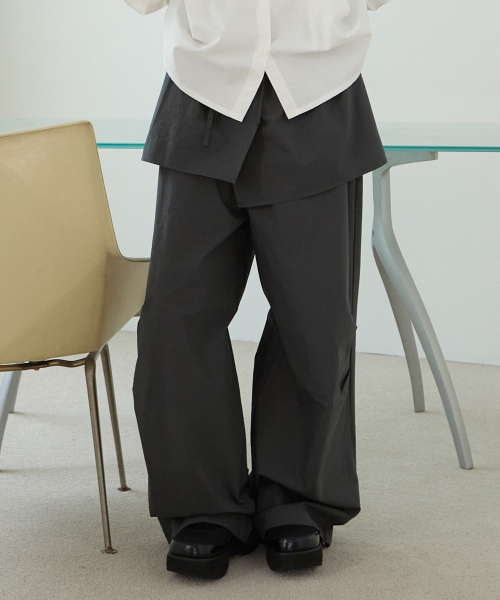W PARACHUTE SKIRT PANTS [DEEP GRAY]