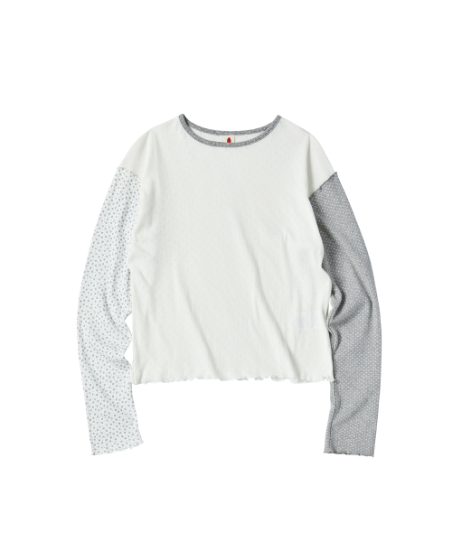 W FLOWER DOT T-SHIRT [айвори]
