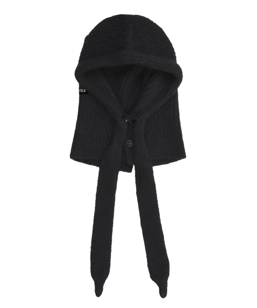 SOFT KNIT HOOD BALACLAVA_BLACK