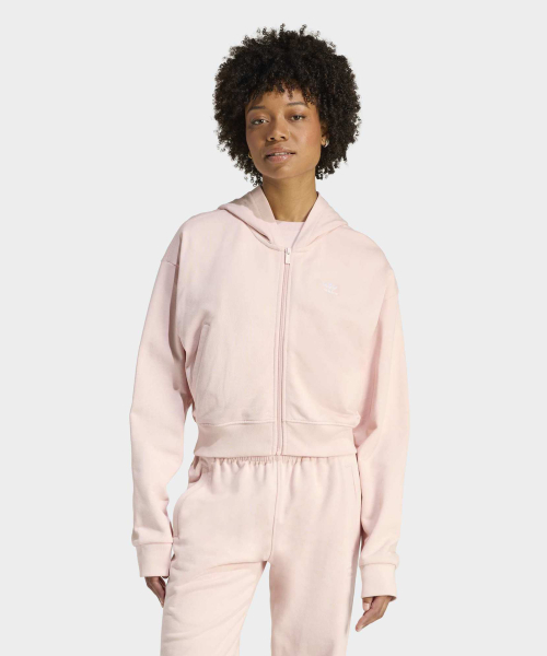 아디다스() 에센셜 프렌치 테리 크롭 지퍼 후디 - 샌드핑크 / KE3217 상품 이미지