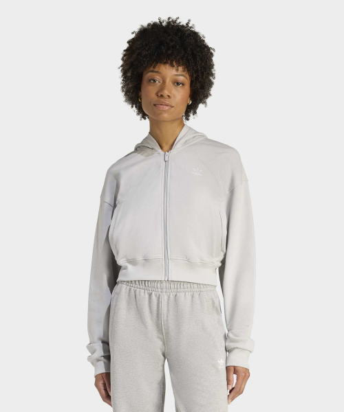 아디다스() 에센셜 프렌치 테리 크롭 지퍼 후디 - 그레이 / KE3219 상품 이미지