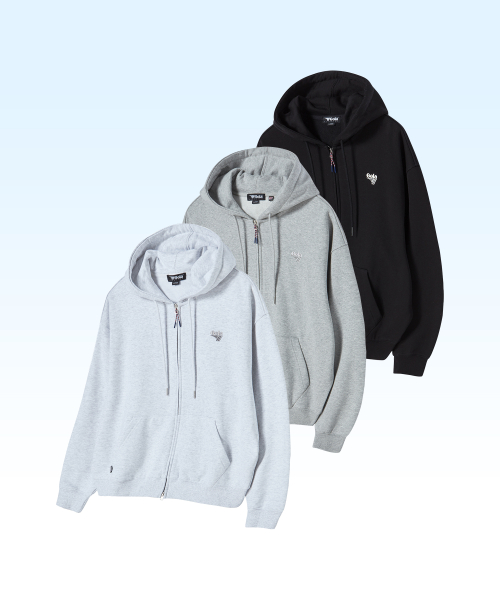 [2 PACK] ESSENTIAL SWEAT ZIP HOODIE [3 COLOR]