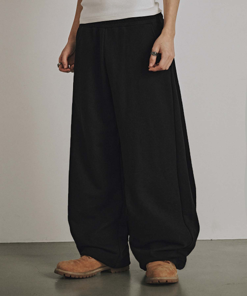 CURVED PINTUCK SWEAT PANTS (чёрный)