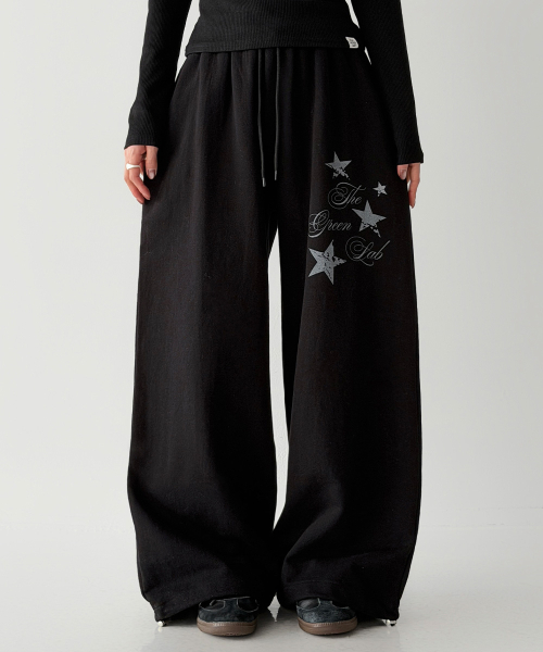 Трикотажные брюки со звездами [Black]