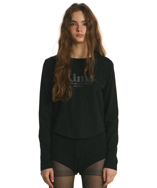 Kims Bam Logo LS Tee Black