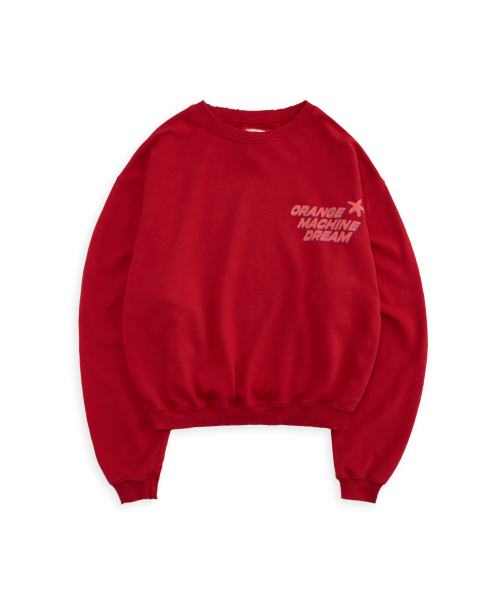 Orange vintage Soft fleece sweatshirts in tomato