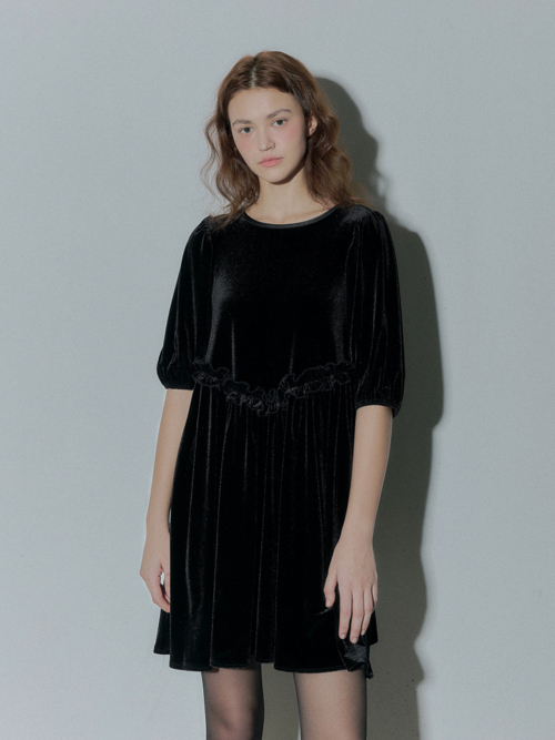 Elli Velvet Robe BLACK