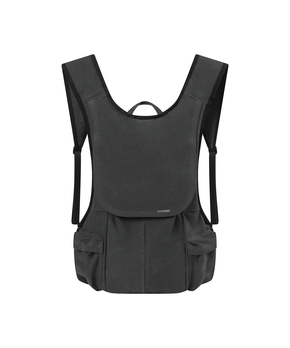 Side pocket vest backpack CHARCOAL