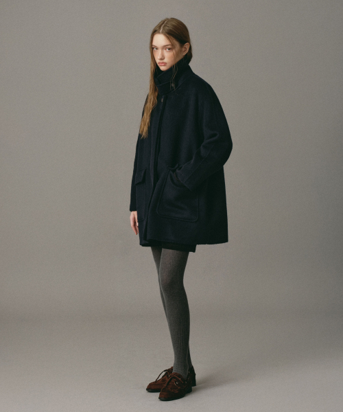 Modern Half Coat Navy