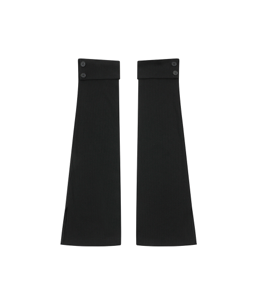 Button slit leg warmer BLACK