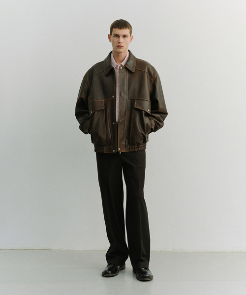 OVERSIZED VINTAGE LEATHER BLOUSON_UNISEX_UDJU6A103_BRUSHED BROWN