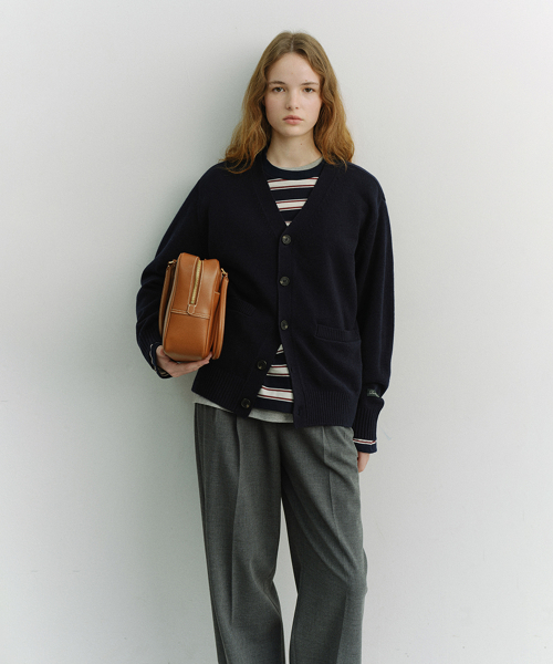 UNISEX BOYFRIEND KNIT CARDIGAN_UDSW6A102_DARK NAVY