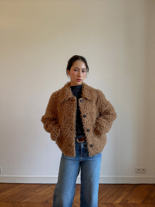 Wool Teddy Jacket Brown