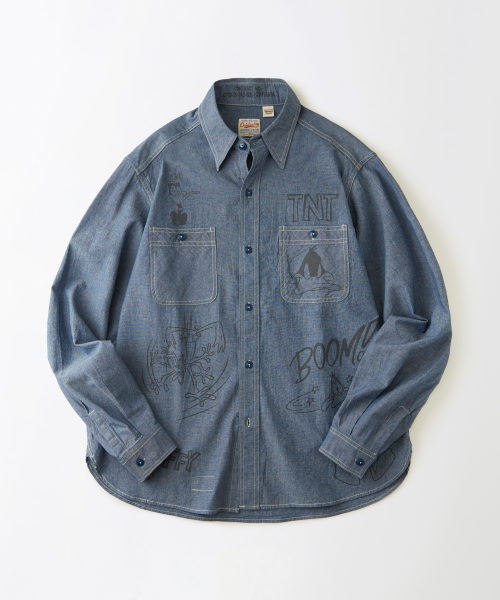 [LOONEY TUNES] USN CHAMBRAY SHIRT_L.BLUE