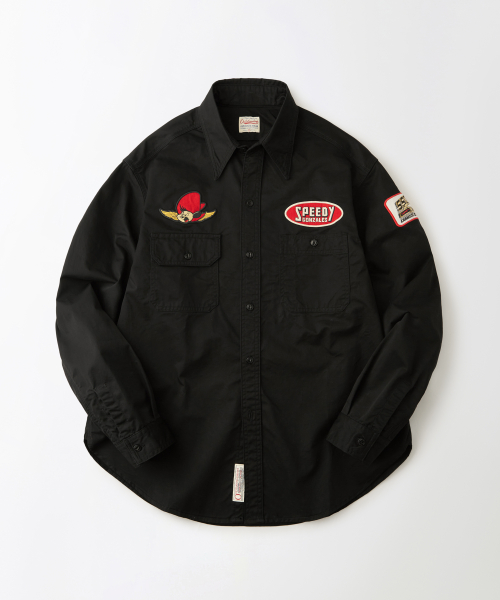 [LOONEY TUNES] TRIPLE STITCH MECHANIC SHIRT_BLACK