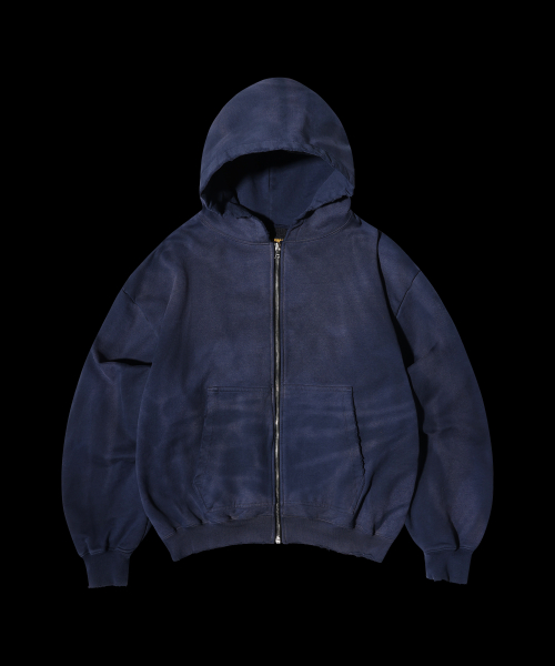 RIRI) тее тее капюшон молния_FADED NAVY