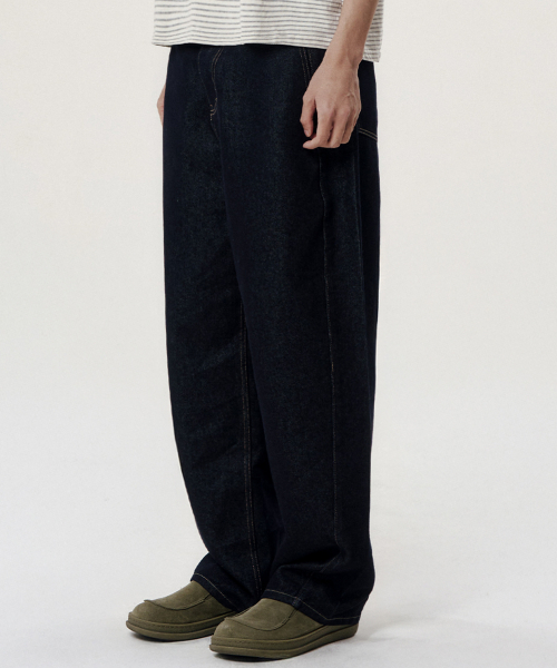 Джинсы с глубоким изгибом washed_Indigo