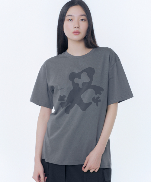 Teddy graphic short sleeve CHARCOAL