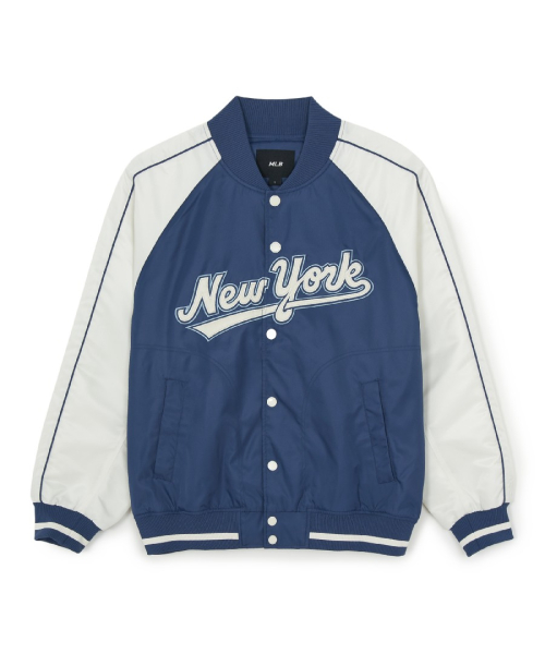 Нейлоновый бомбер с курсивом NYM (L.Navy)