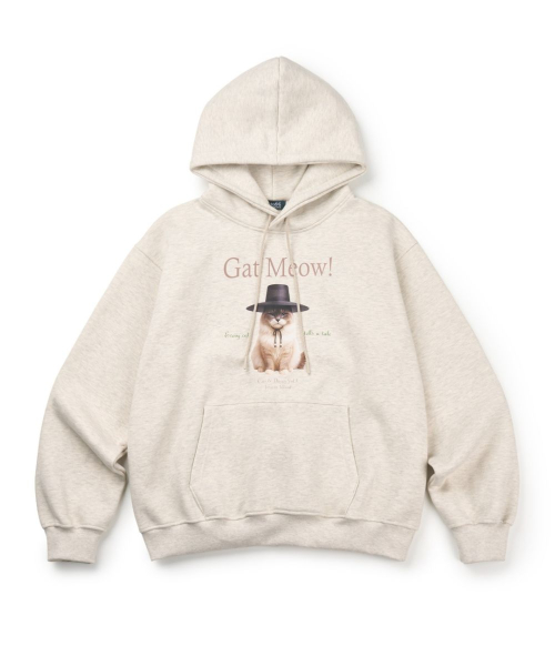 (С начесом) Gat Meow Hoodie (Oatmeal)