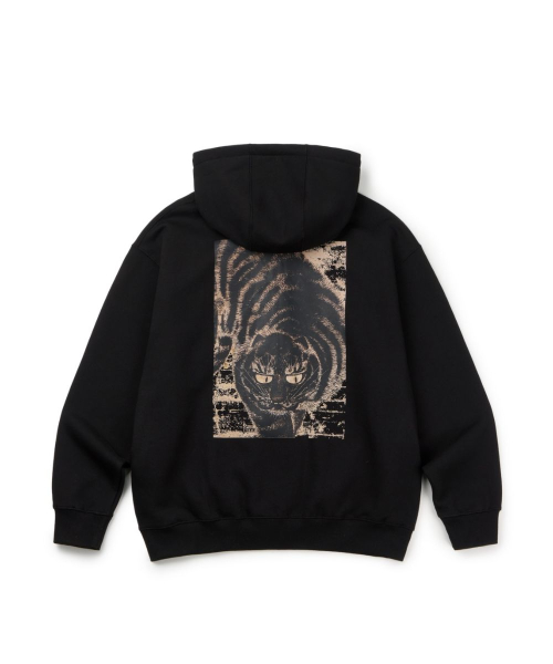 (На флисе) Tiger Hoodie Zip-up (Black)
