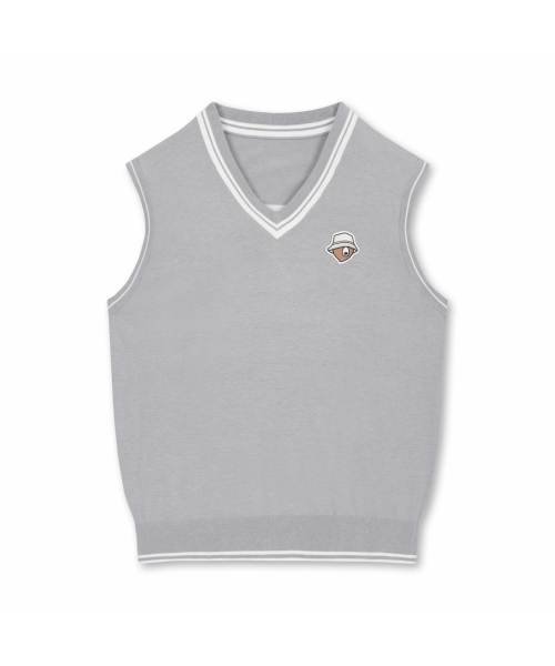 (M) V Neck Jacquard Logo Жилет G4WAM26101GYX