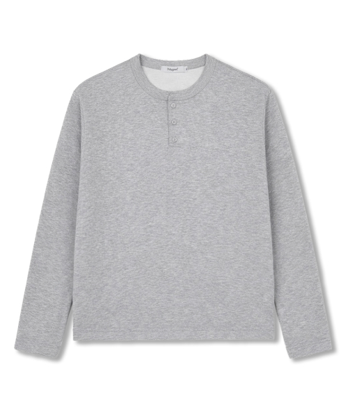 Лонгслив хенли сери-кроп из стираного трикотажа - Gray