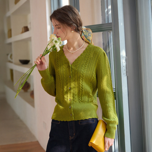 SR_Puff sleeve knit кардиган