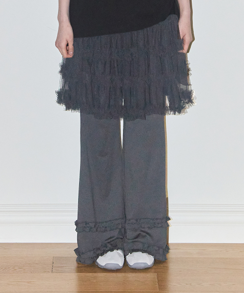 Юбка-брюки с воланами Flare Ruffle Layered, Charcoal
