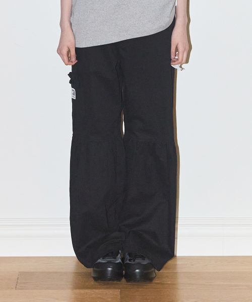 Shirring Bootcut брюки Black