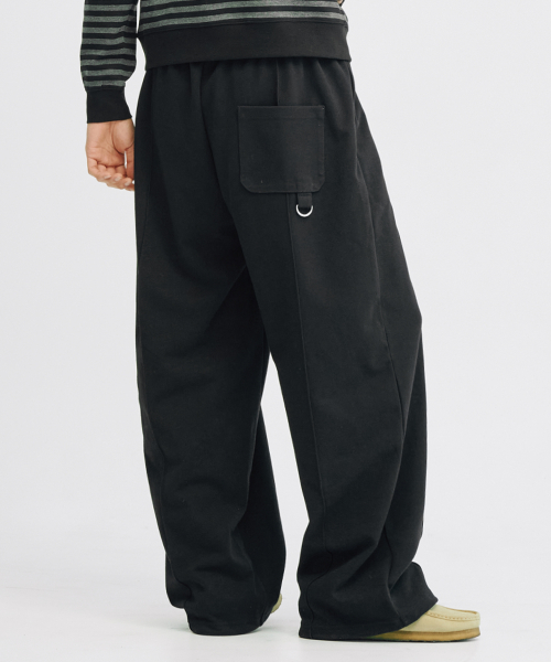 Спортивные штаны с D-образным кольцом и защипами (Black)