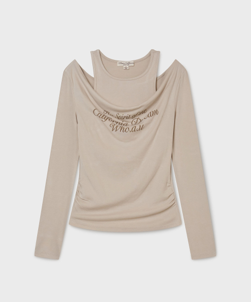 Layeкрасный off-shoulder длинный-sleeveT-Рубашка/WHLAG1181F