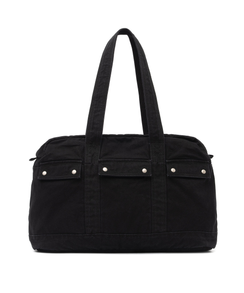 Vintage Flap Pocket Duffle Bag [Washed Black]