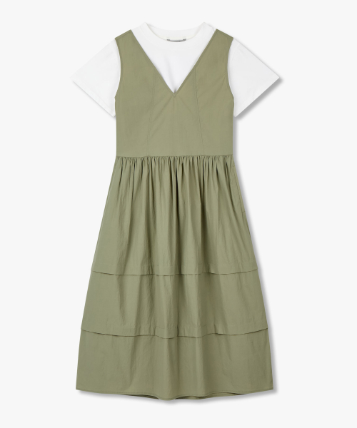 Платье 2-в-1 с футболкой_Khaki_7225337004